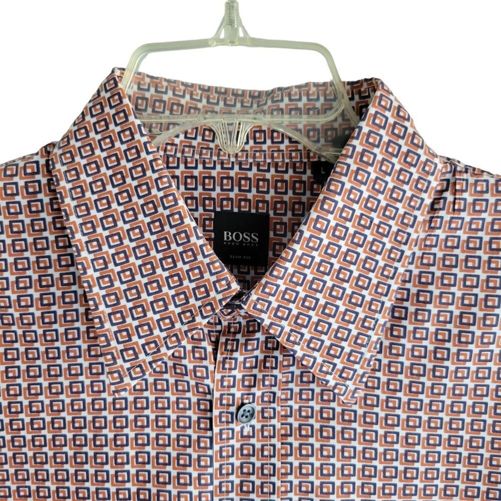 BOSS Long Sleeve Button Down Shirt Slim Fit Size L - Picture 3 of 12